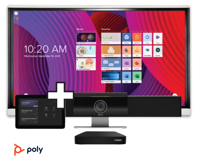 Bundle: SMART Board MX275 inkl. Poly Kamera, Lenovo Steuerung und Halterungen