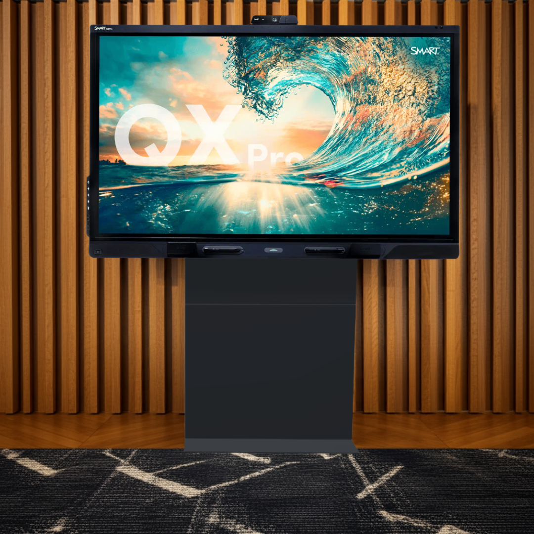 Mehr als ein Display: Die Designl&ouml;sung f&uuml;r Ihr Unternehmen: SMART Board QX Pro mit Design-Fahrgestell (65-86 Zoll)